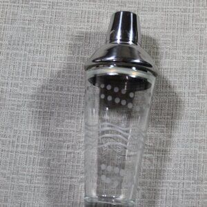 Decorative Etched Glass Martini Shaker
